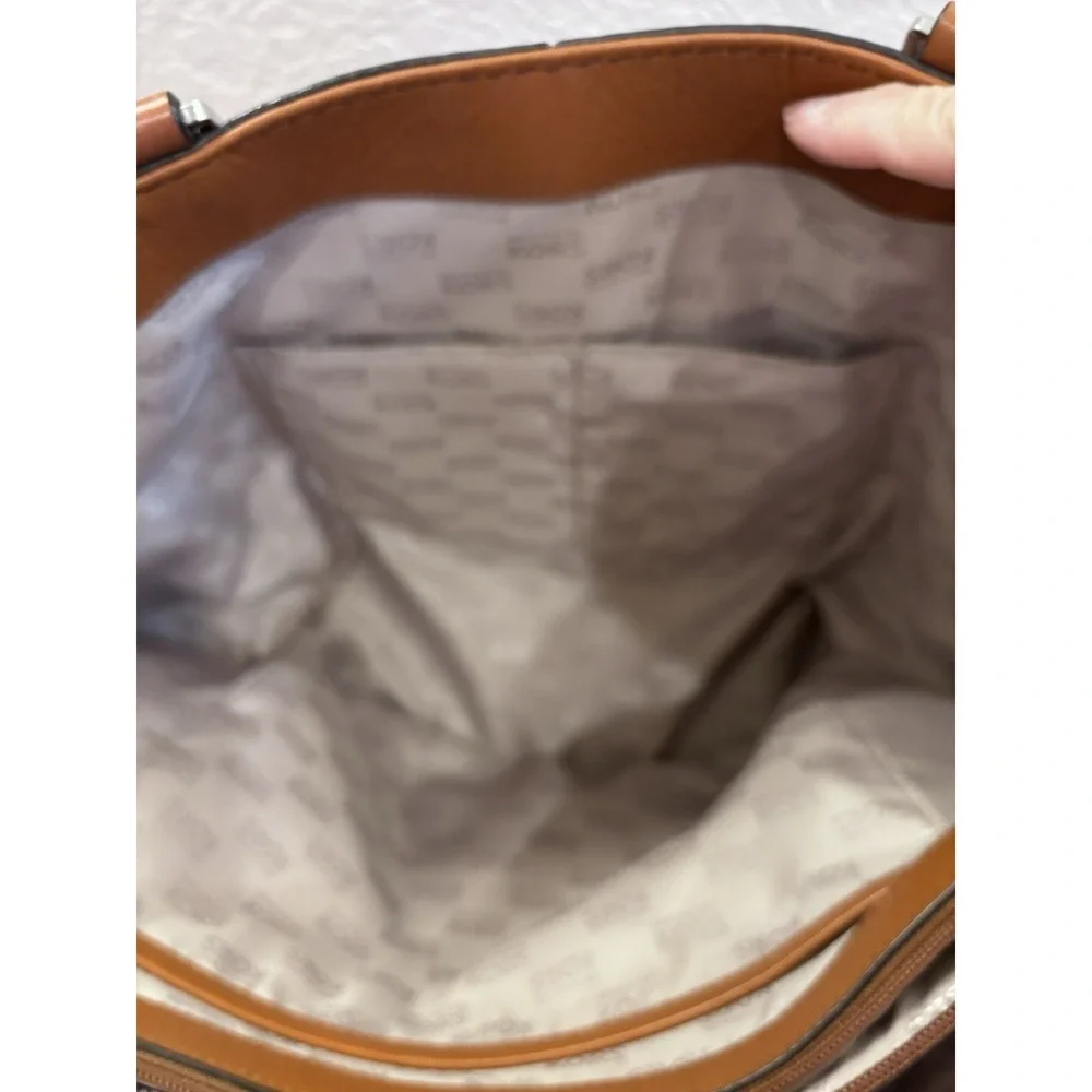 Michael Kors Astor Large Luggage Brown  Leather Studded Tote Bag - Picture 15 of 16